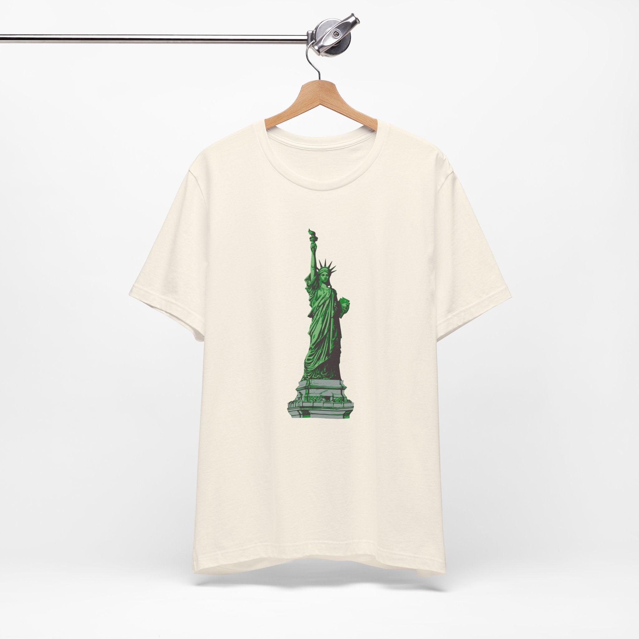 Custom Retro - a - go - go Series Statue of Liberty Unisex Jersey Short Sleeve T - Shirt - POPvault