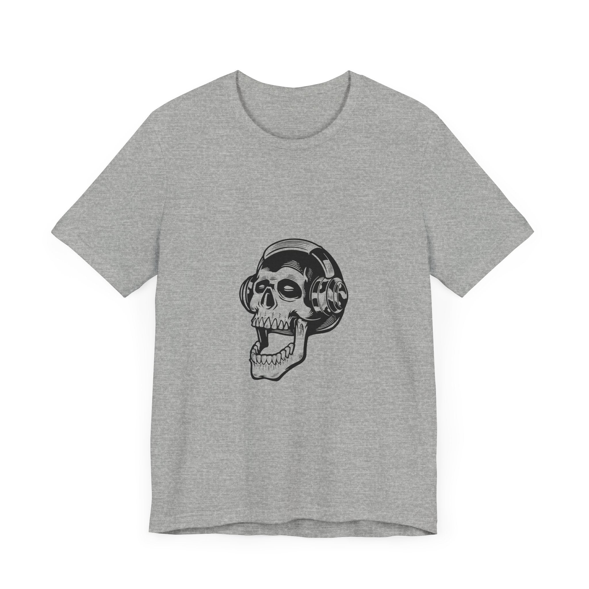 POP Culture Classics Headphones Skull Unisex Jersey Short Sleeve T-Shirt