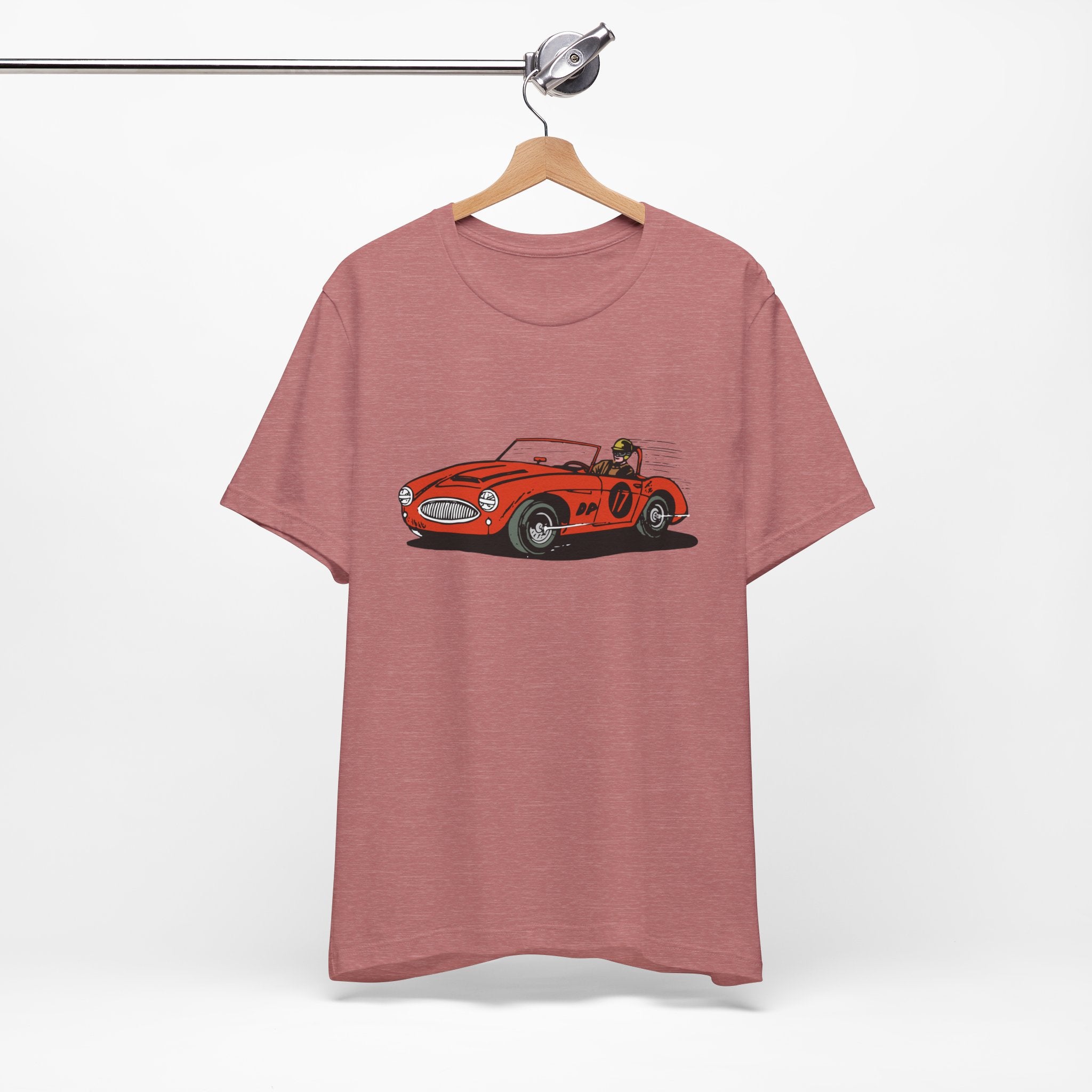 Custom Retro - a - go - go Series Retro Race Car Unisex Jersey Short Sleeve T - Shirt - POPvault