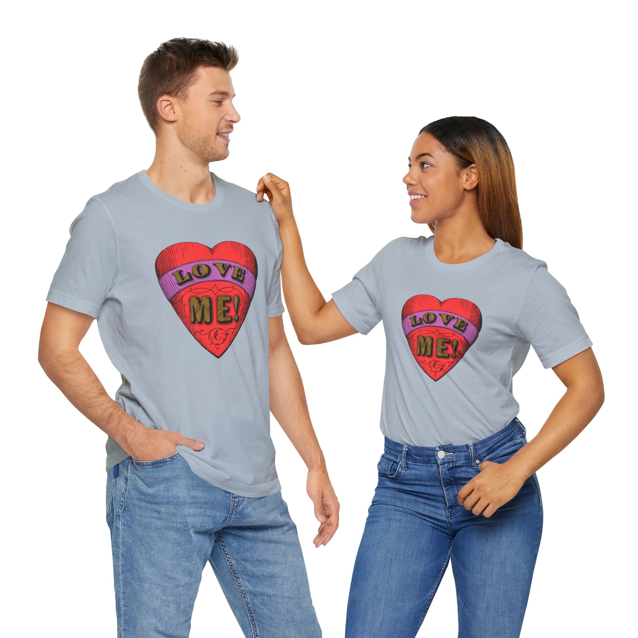 Custom Retro - a - go - go Series Love Me Color Unisex Jersey Short Sleeve T - Shirt - POPvault