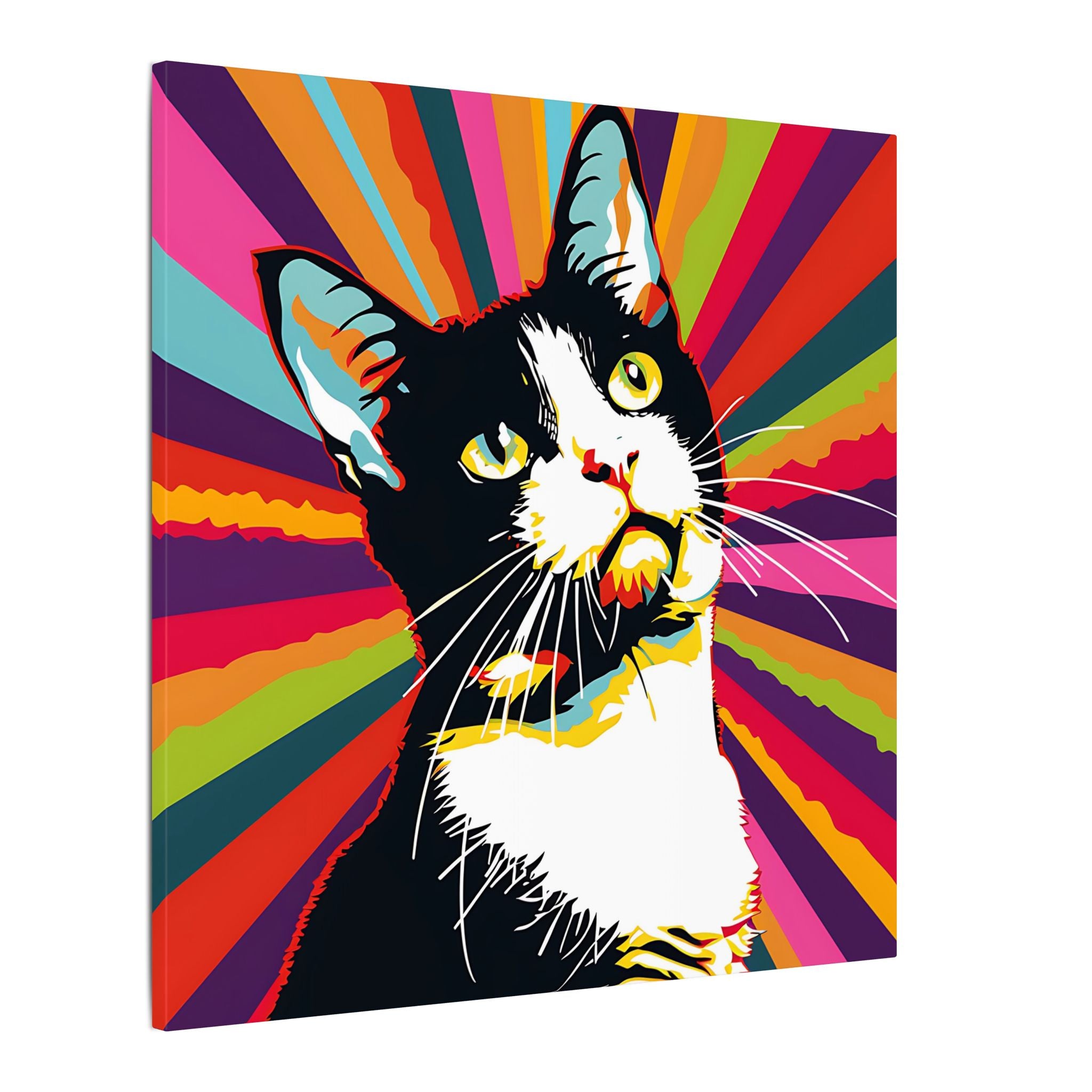 Colorful Pop Art Canvas Print - What's New Pussycat Unique Wall Decor