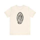 Custom Retro - a - go - go Series Virgin Mary Unisex Jersey Short Sleeve T - Shirt - POPvault