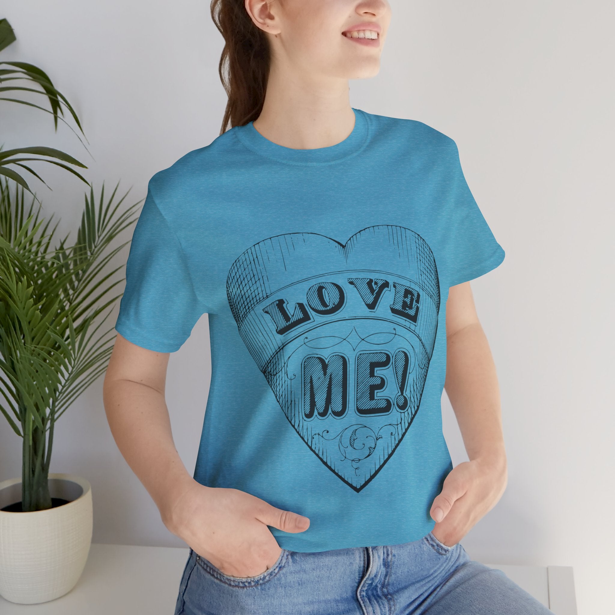 Custom Retro - a - go - go Series Love Me Unisex Jersey Short Sleeve T - Shirt - POPvault