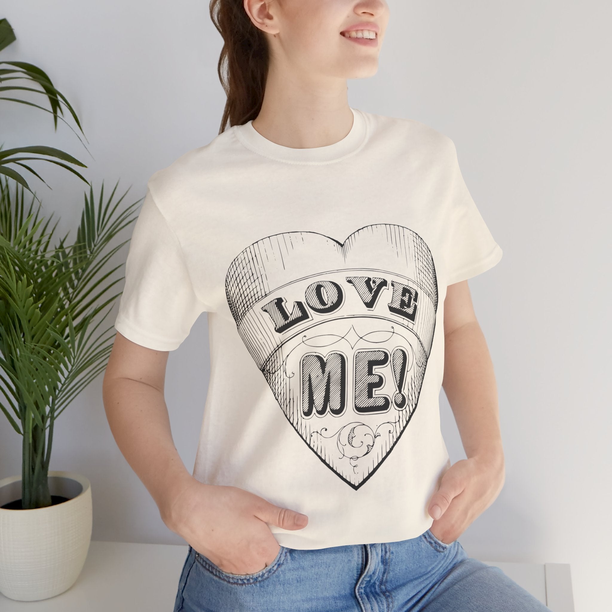 Custom Retro - a - go - go Series Love Me Unisex Jersey Short Sleeve T - Shirt - POPvault