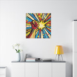 Colorful Pop Art Canvas Print - Power To The People Unique Wall Decor