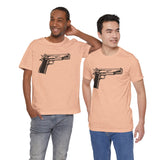 Custom Retro - a - go - go Series Handgun Unisex Jersey Short Sleeve T - Shirt - POPvault