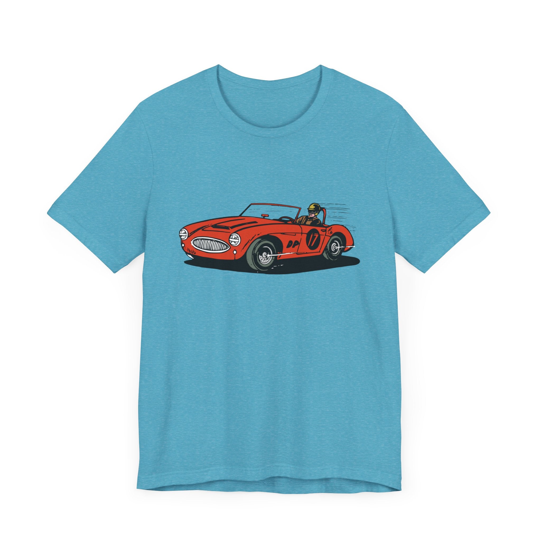 Custom Retro - a - go - go Series Retro Race Car Unisex Jersey Short Sleeve T - Shirt - POPvault