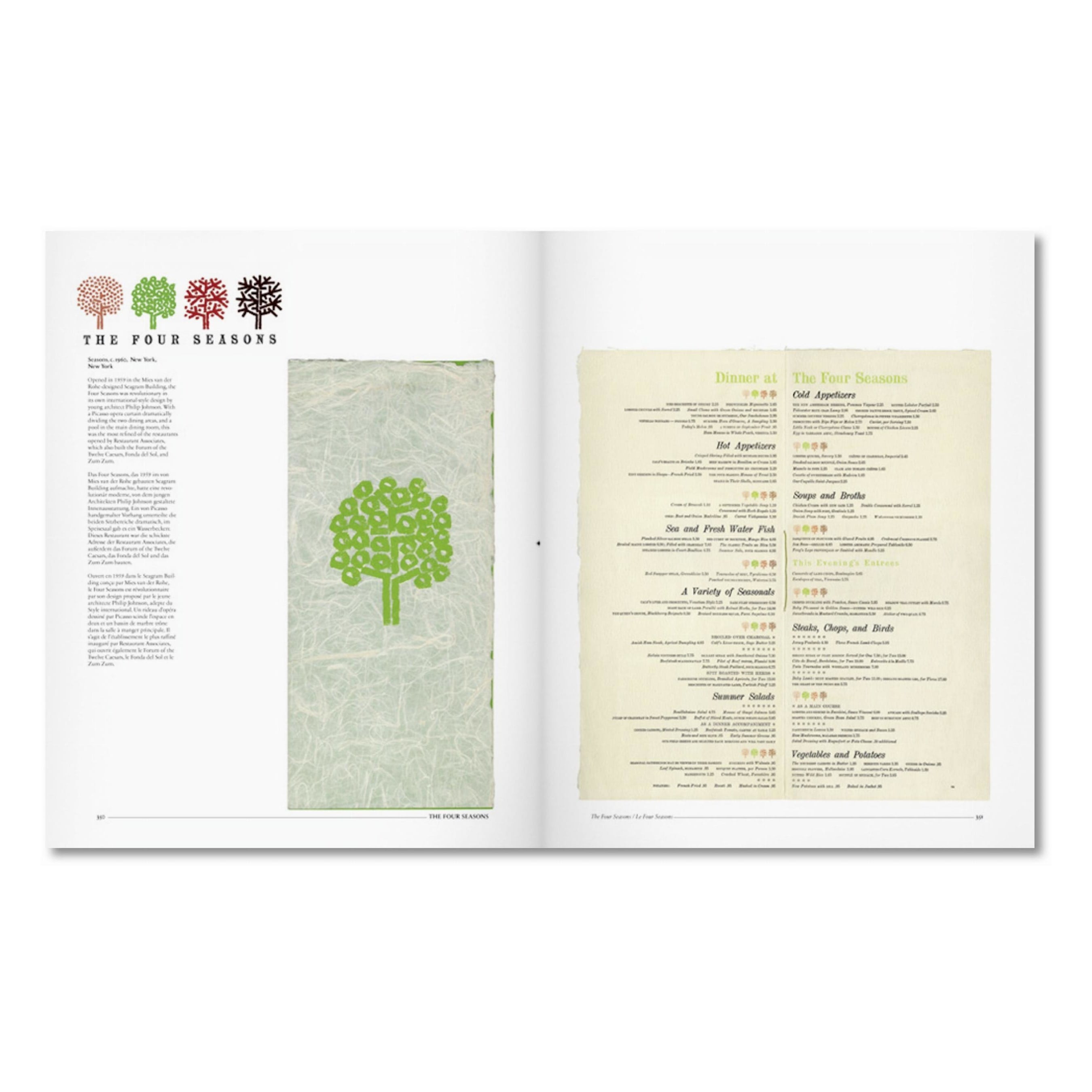 Menu Design in America (German, French, English)