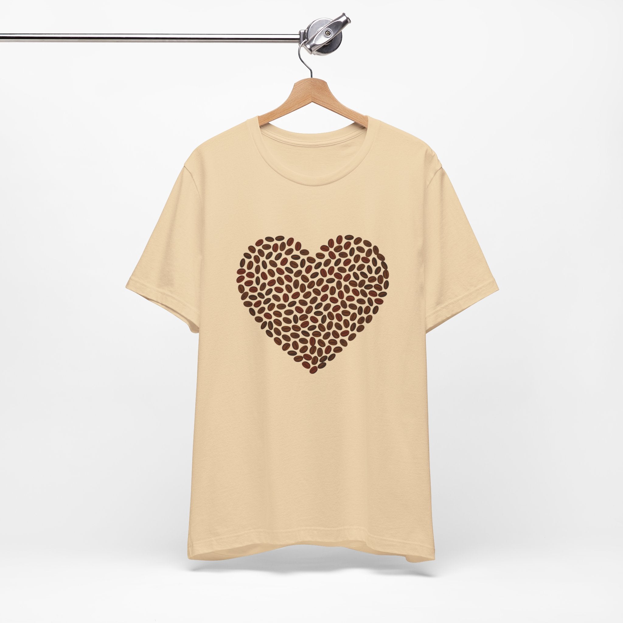 Custom Retro - a - go - go Series Coffee Bean Heart Unisex Jersey Short Sleeve T - Shirt - POPvault