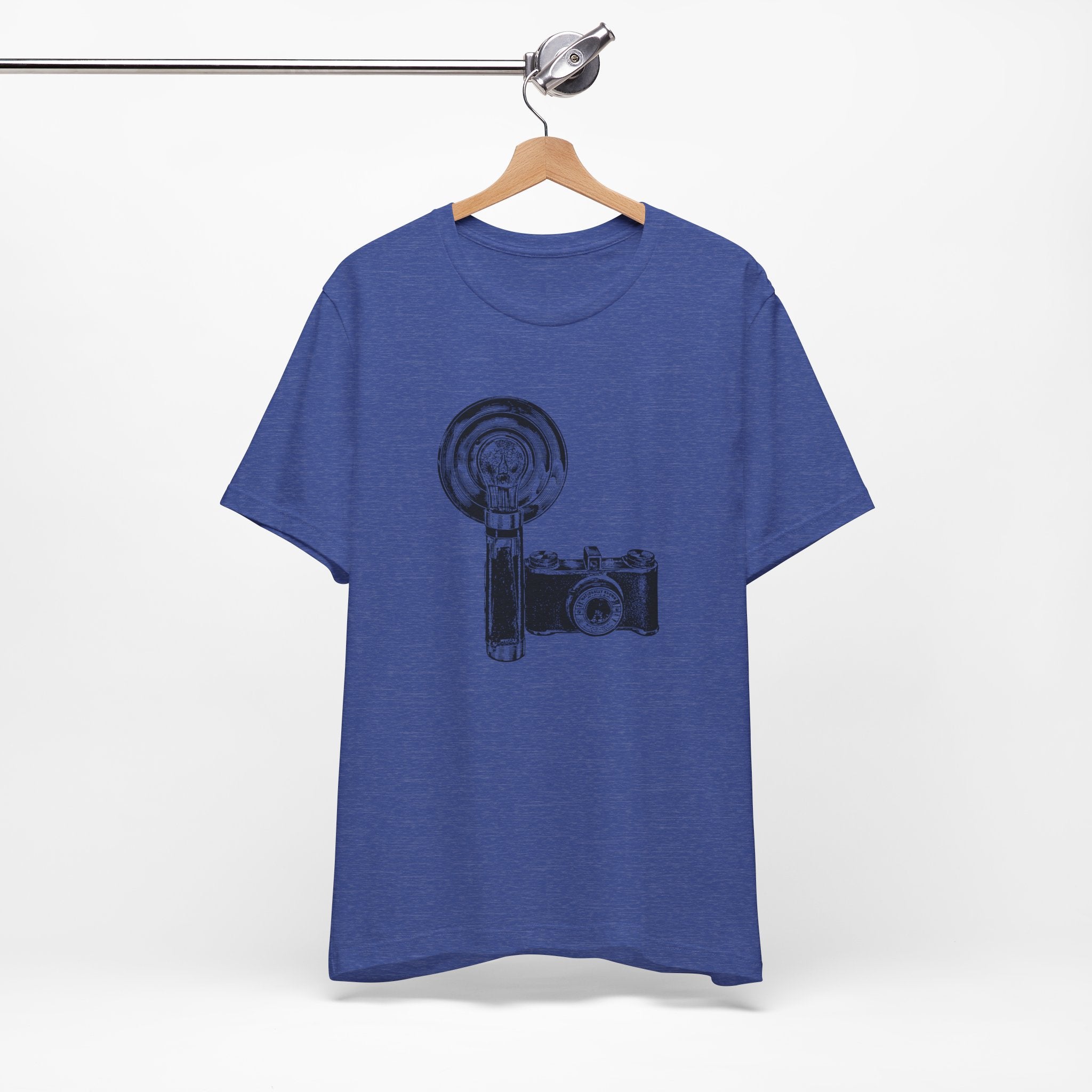 Custom Retro - a - go - go Series Camera & Flash Unisex Jersey Short Sleeve T - Shirt - POPvault