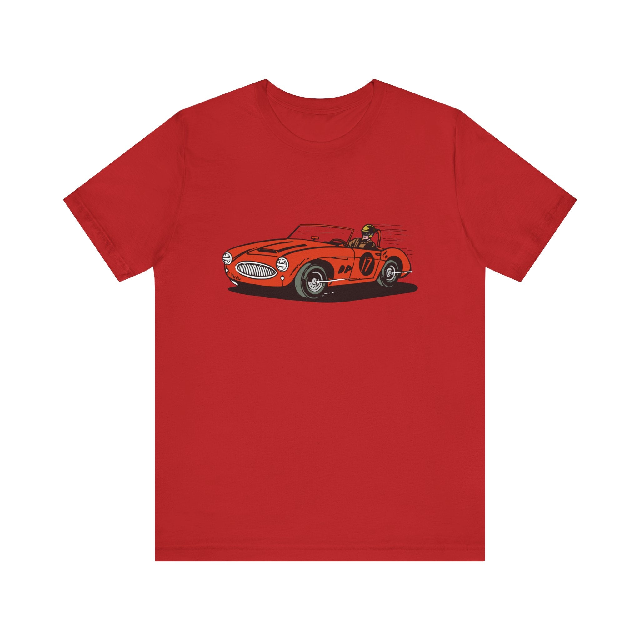 Custom Retro - a - go - go Series Retro Race Car Unisex Jersey Short Sleeve T - Shirt - POPvault