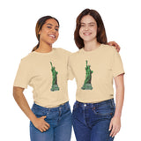 Custom Retro - a - go - go Series Statue of Liberty Unisex Jersey Short Sleeve T - Shirt - POPvault