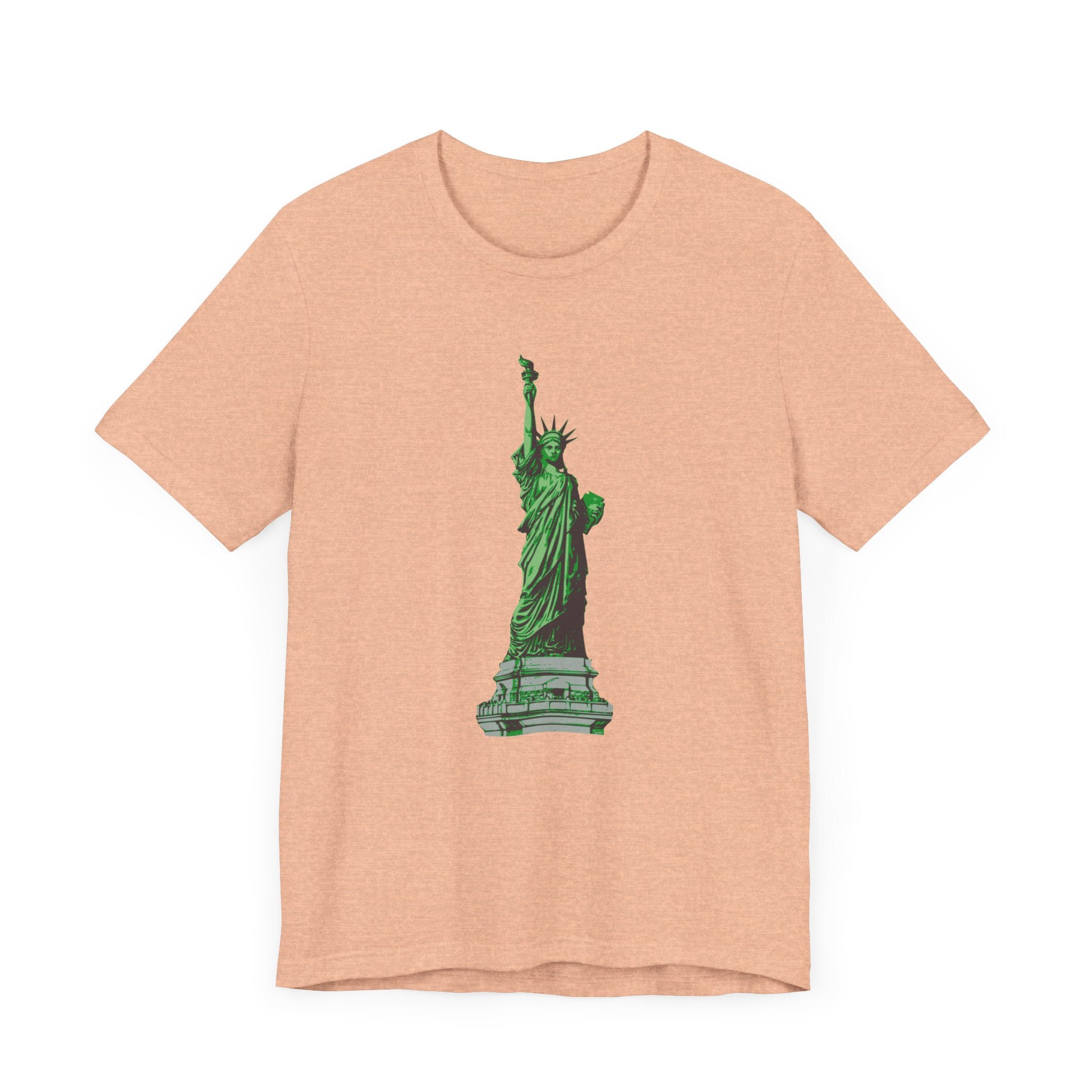 Custom Retro - a - go - go Series Statue of Liberty Unisex Jersey Short Sleeve T - Shirt - POPvault