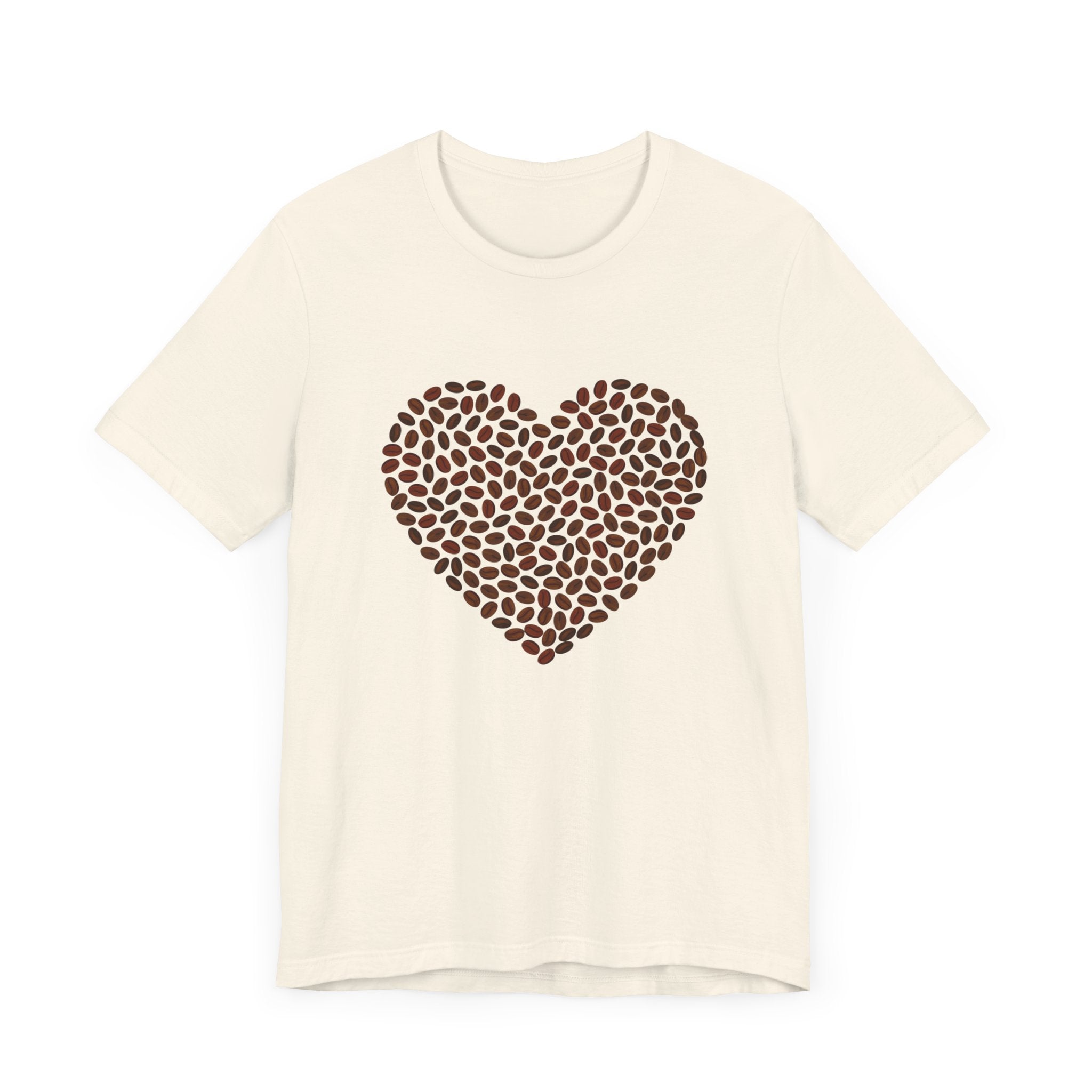 Custom Retro - a - go - go Series Coffee Bean Heart Unisex Jersey Short Sleeve T - Shirt - POPvault