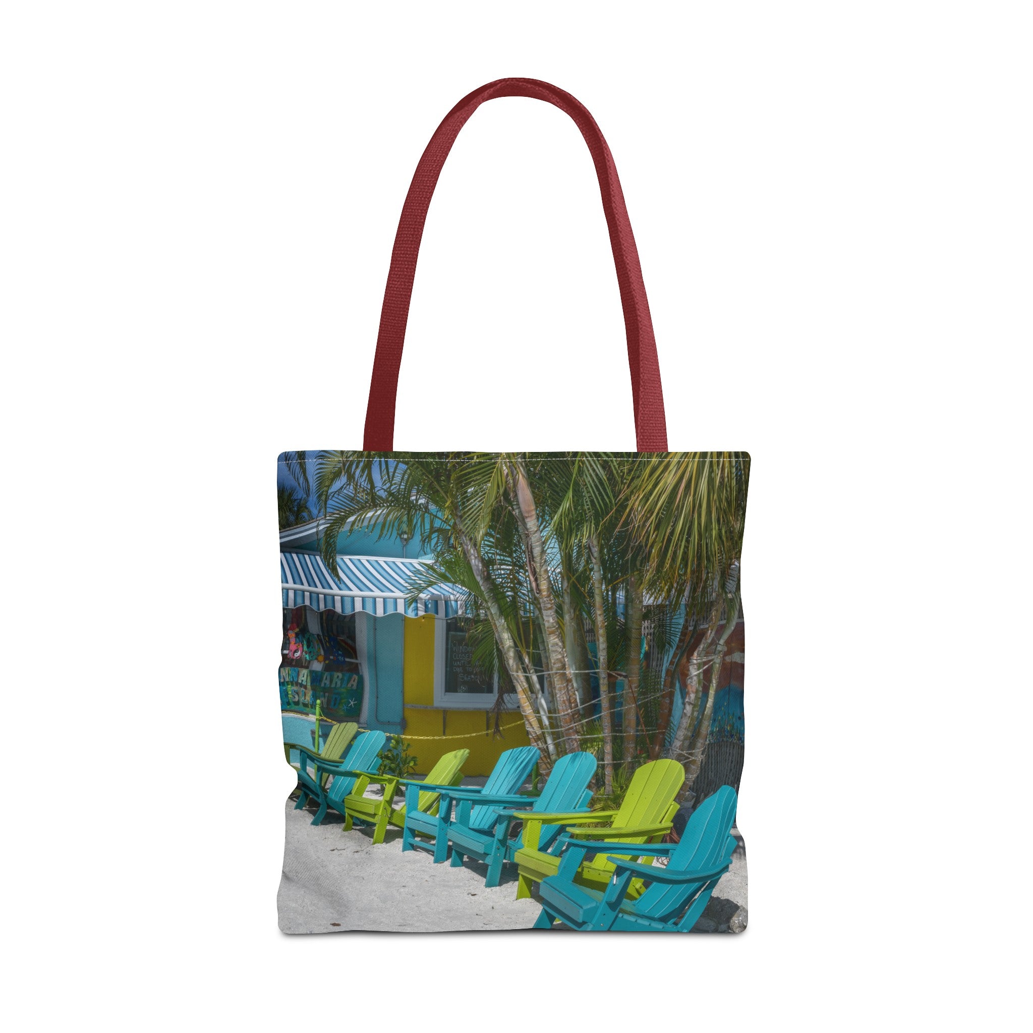 Custom Beach Life Vistas Beach Chairs Tote Bag - POPvault