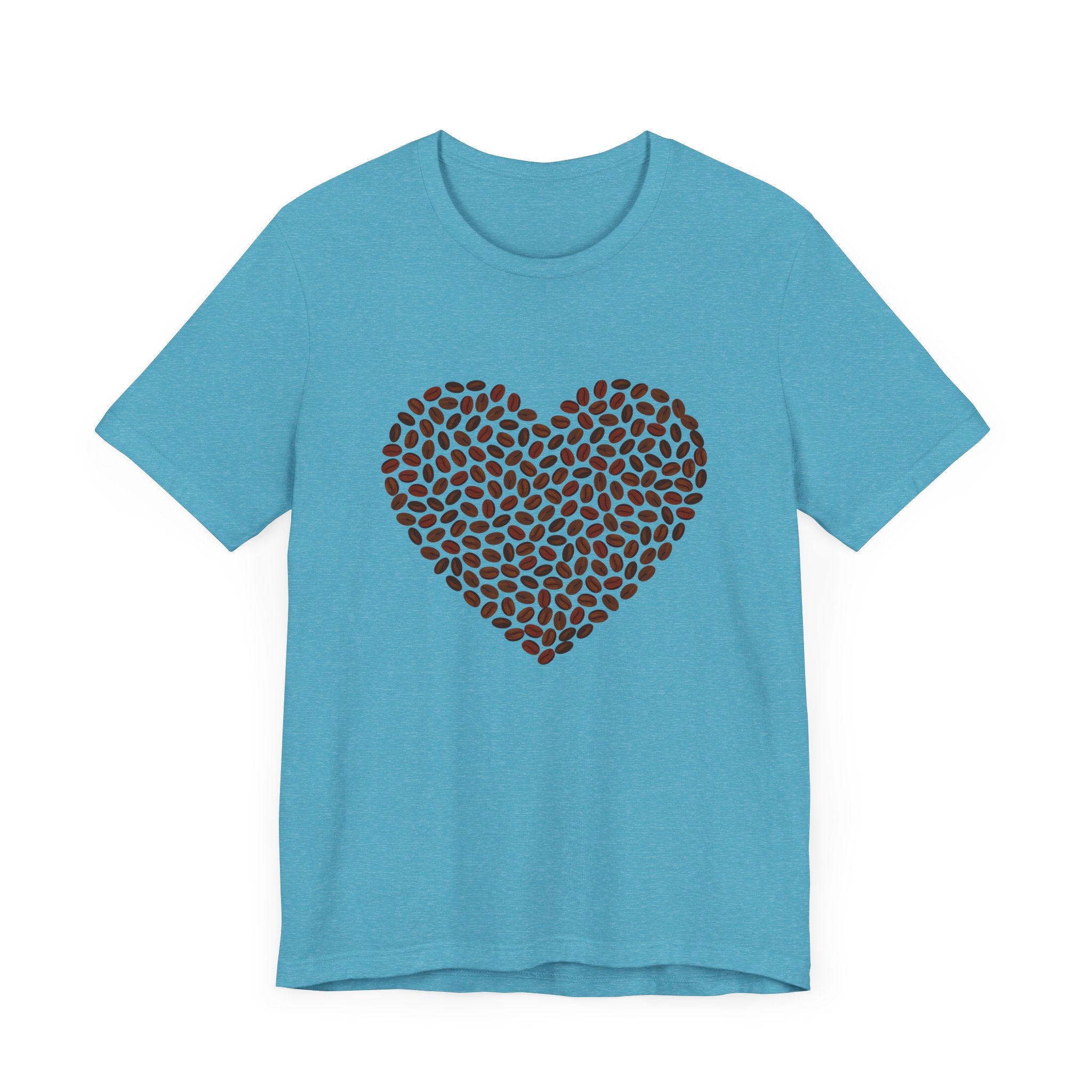 Custom Retro - a - go - go Series Coffee Bean Heart Unisex Jersey Short Sleeve T - Shirt - POPvault