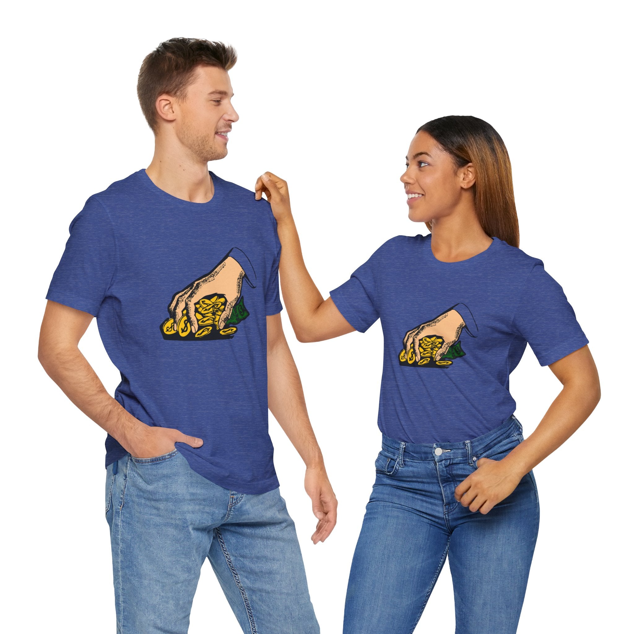 Custom Retro - a - go - go Series Money Grab Unisex Jersey Short Sleeve T - Shirt - POPvault