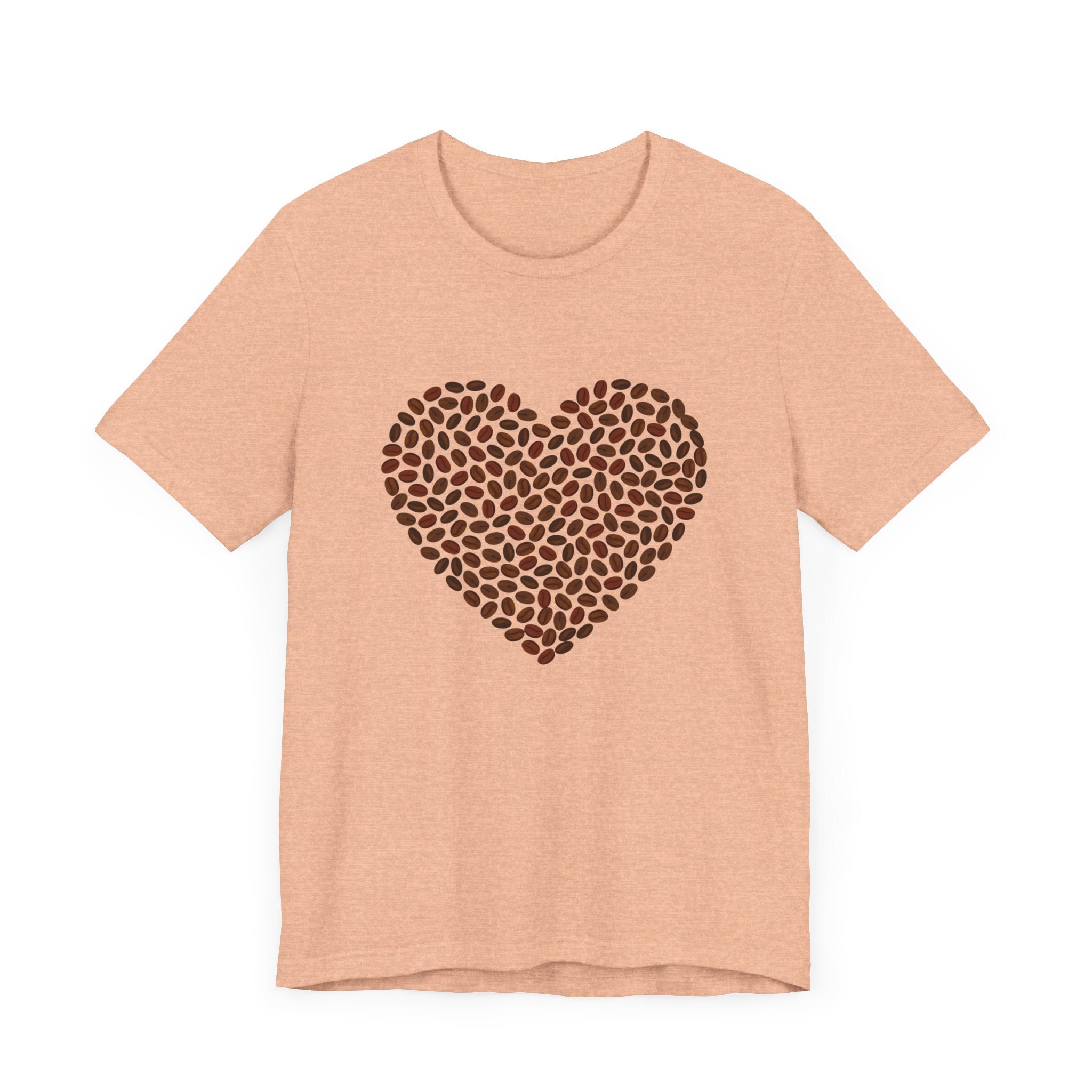 Custom Retro - a - go - go Series Coffee Bean Heart Unisex Jersey Short Sleeve T - Shirt - POPvault