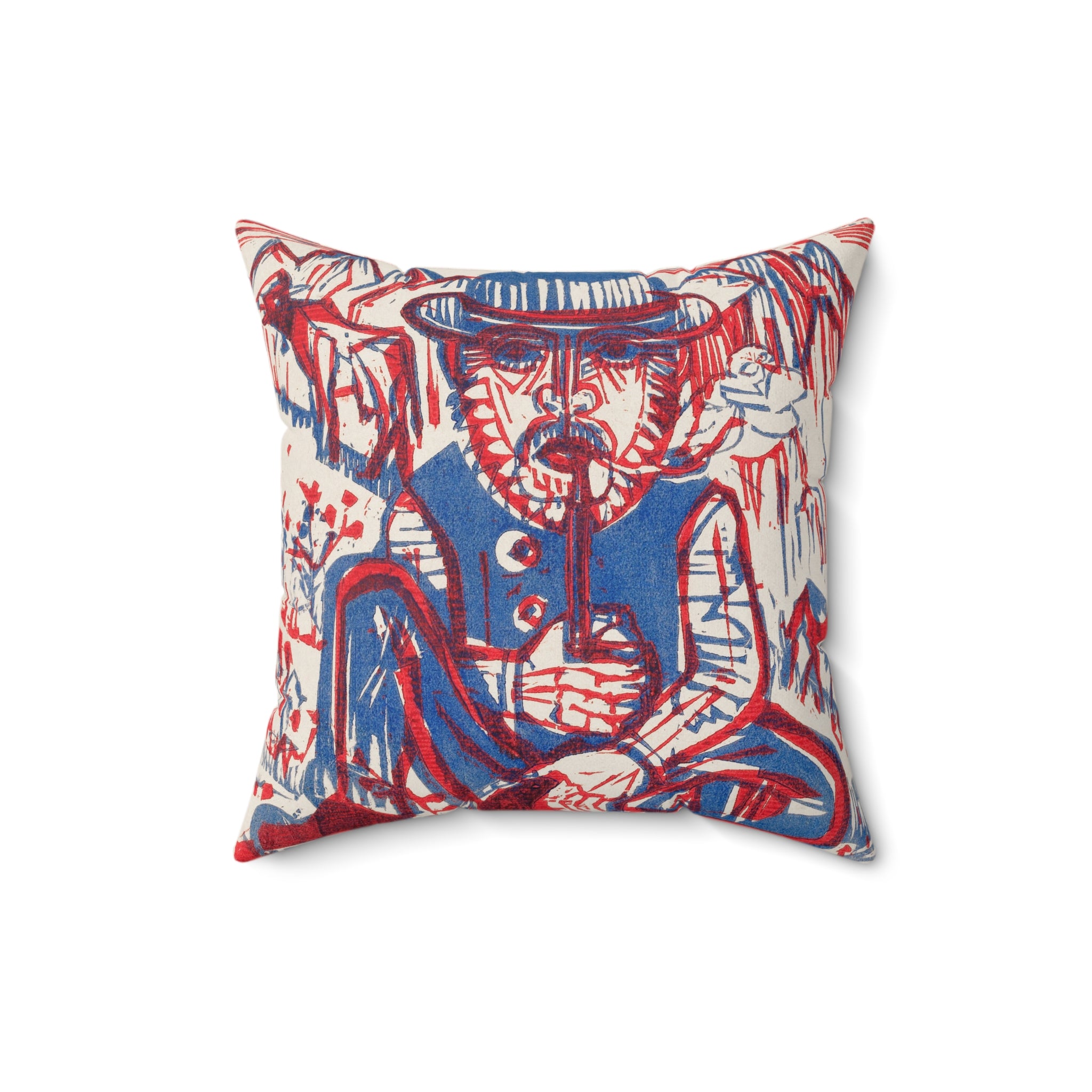 Masters of Art Ernst Ludwig Kirchner Smoking Peasant Square Indoor Accent Pillow