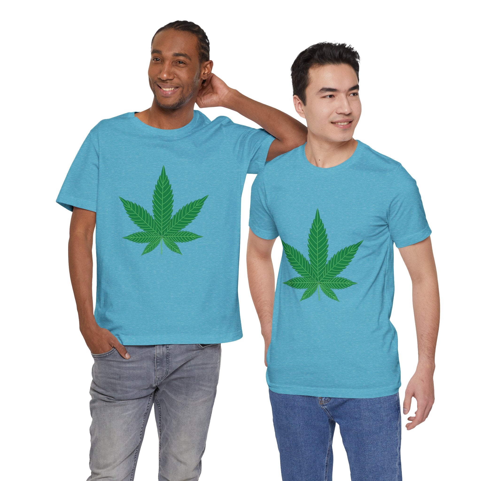 Custom Retro - a - go - go Series Herb Leaf Unisex Jersey Short Sleeve T - Shirt - POPvault