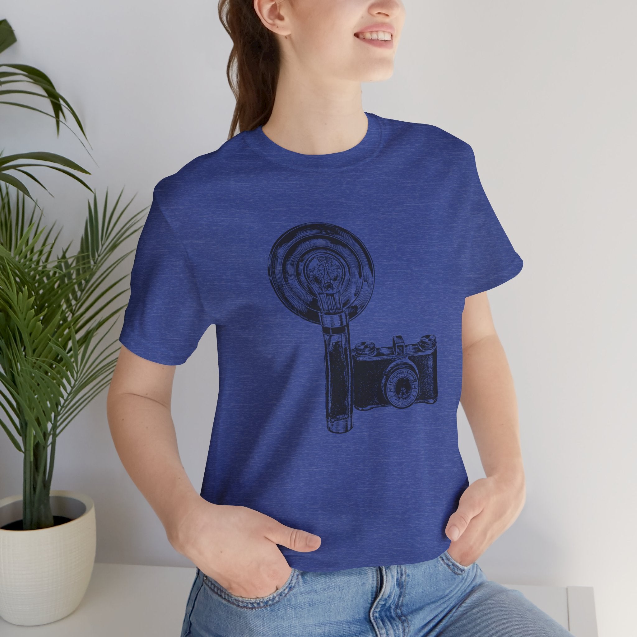 Custom Retro-a-go-go Series Camera & Flash Unisex Jersey Short Sleeve T-Shirt - POPvault - 28696595408701161632