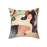 Masters of Art Alphonse Mucha Job Square Indoor Accent Pillow