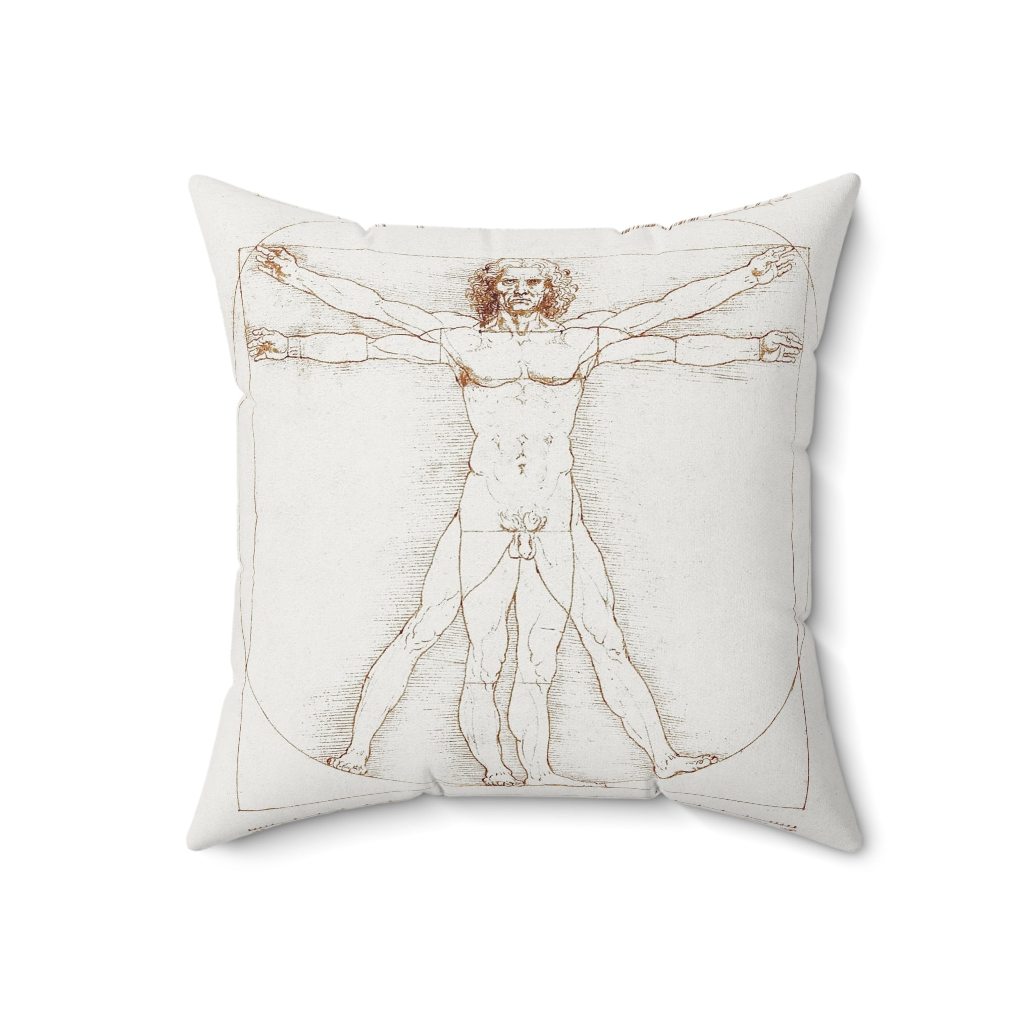 Masters of Art Leonardo da Vinci Vitruvian Man Square Indoor Accent Pillow