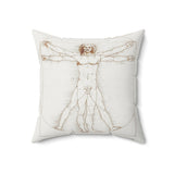 Masters of Art Leonardo da Vinci Vitruvian Man Square Indoor Accent Pillow