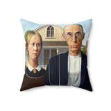 Masters of Art Grant Wood American Gothic Square Indoor Accent Pillow
