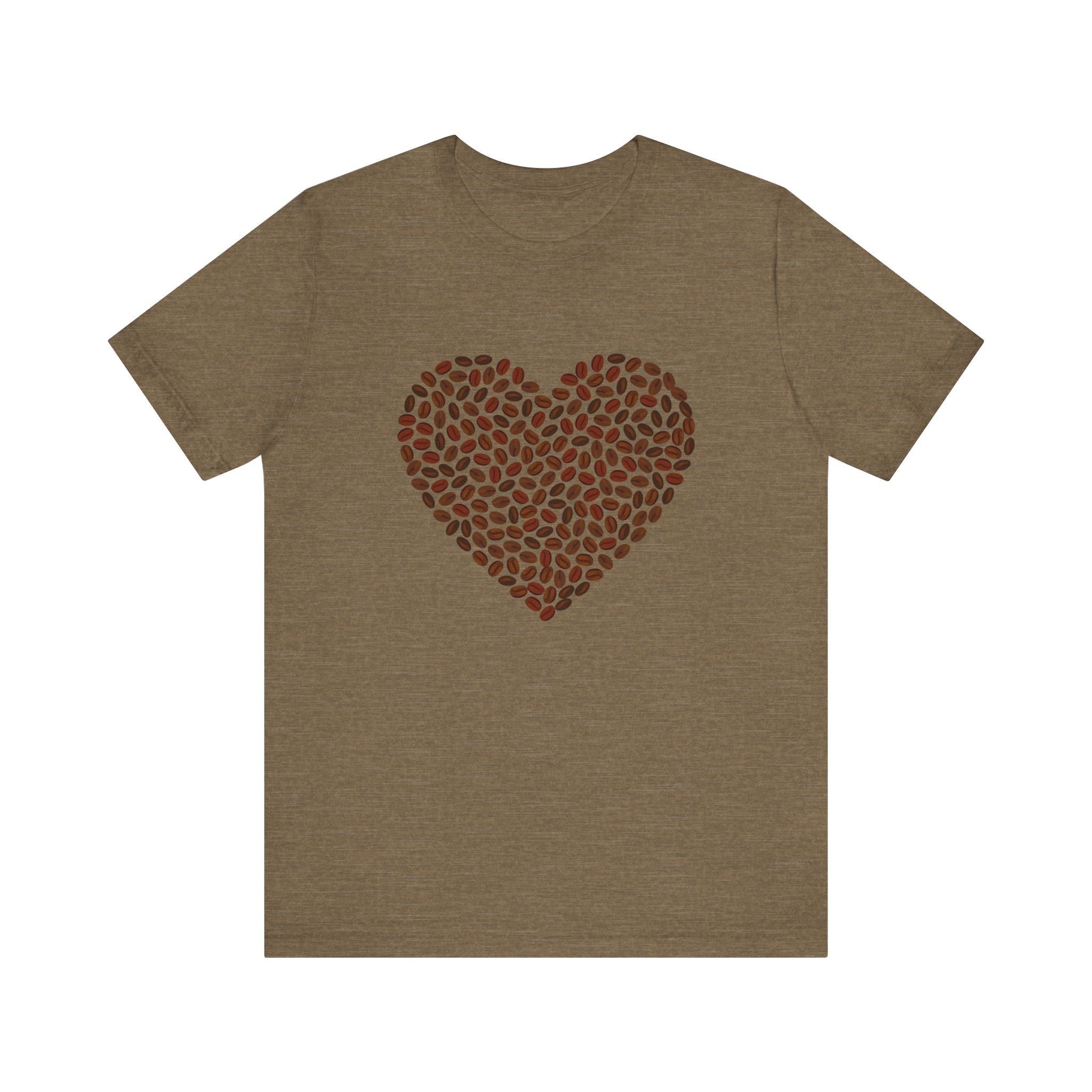 Custom Retro - a - go - go Series Coffee Bean Heart Unisex Jersey Short Sleeve T - Shirt - POPvault