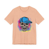 Custom Retro-a-go-go Series Grunge Skull Unisex Jersey Short Sleeve T-Shirt - POPvault - 12647754981836264542