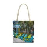 Custom Beach Life Vistas Beach Chairs Tote Bag - POPvault