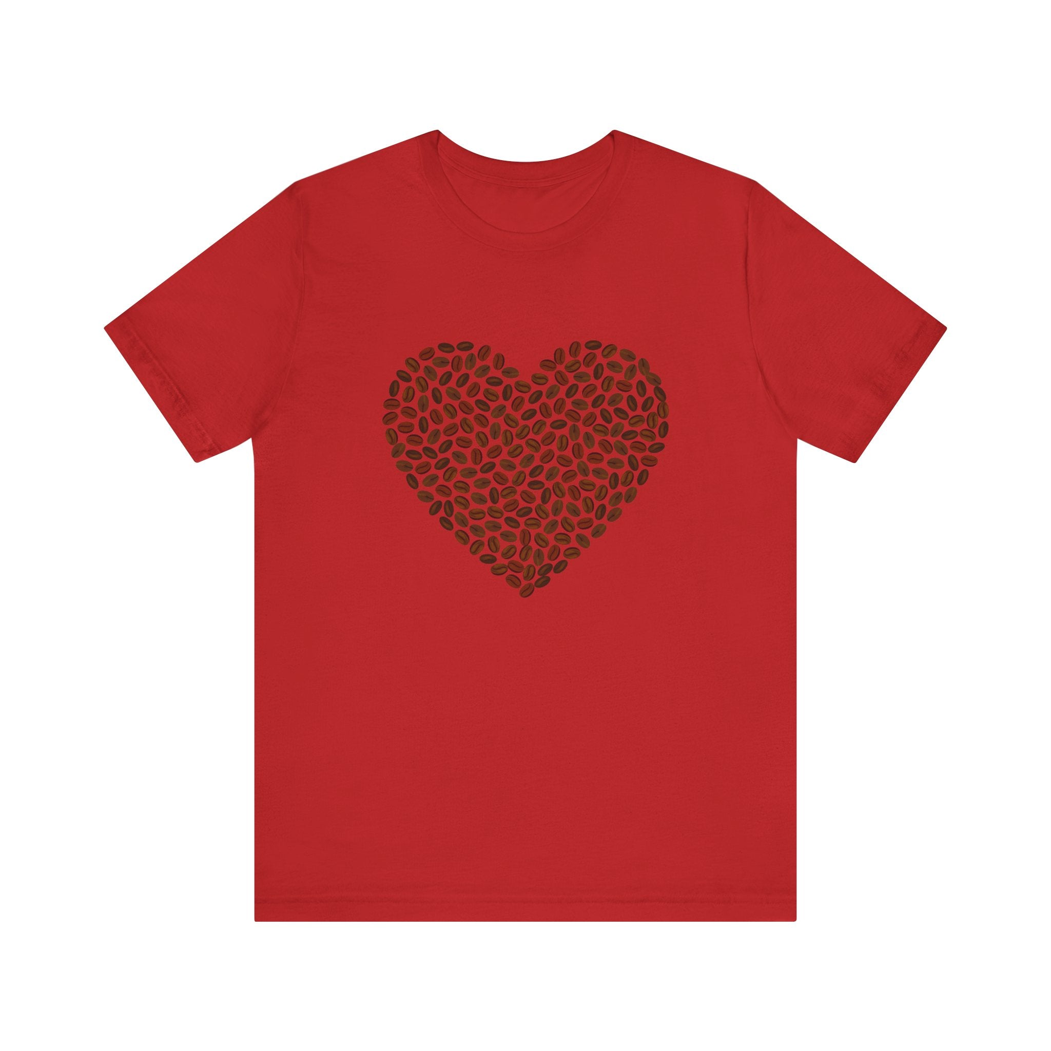 Custom Retro - a - go - go Series Coffee Bean Heart Unisex Jersey Short Sleeve T - Shirt - POPvault