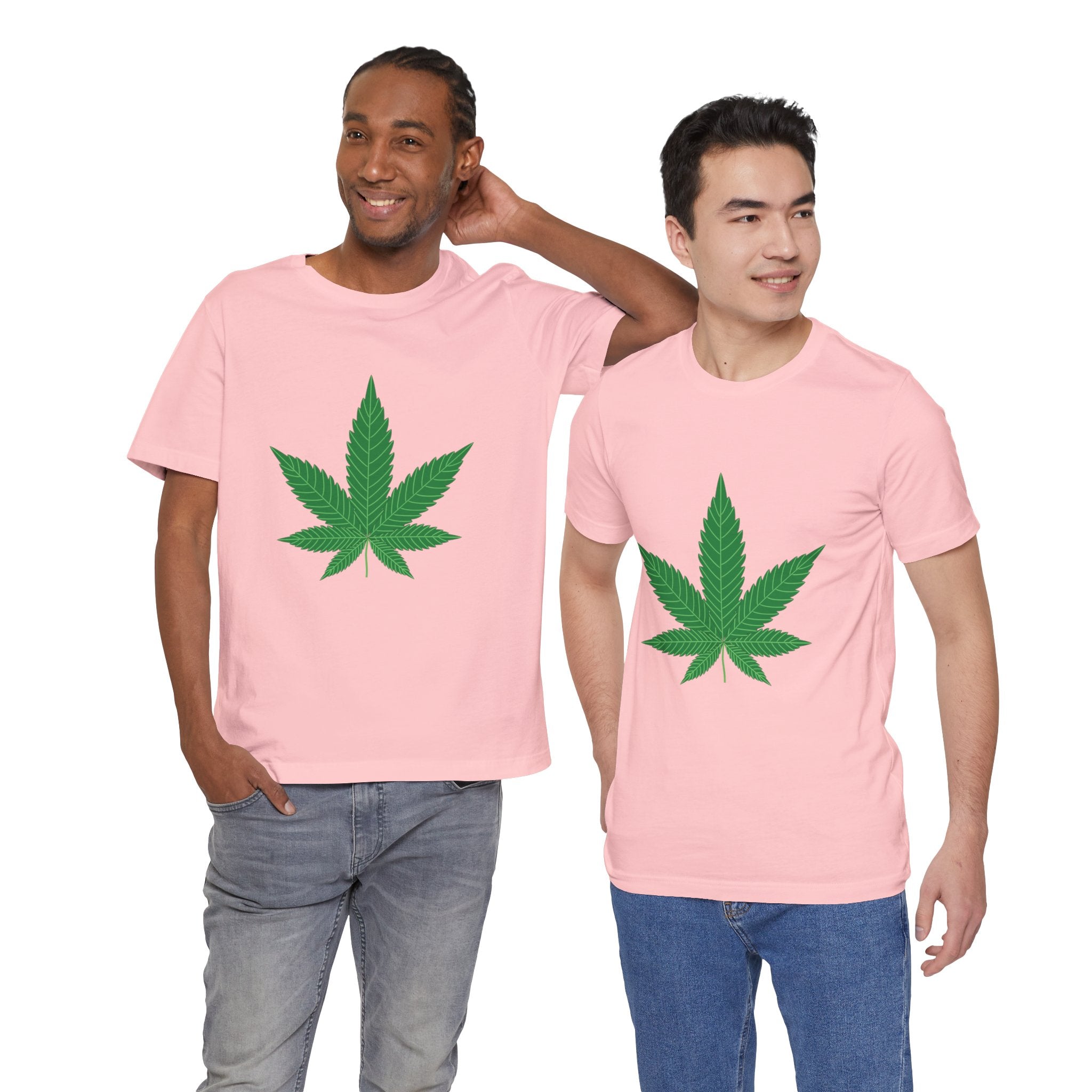 Custom Retro - a - go - go Series Herb Leaf Unisex Jersey Short Sleeve T - Shirt - POPvault