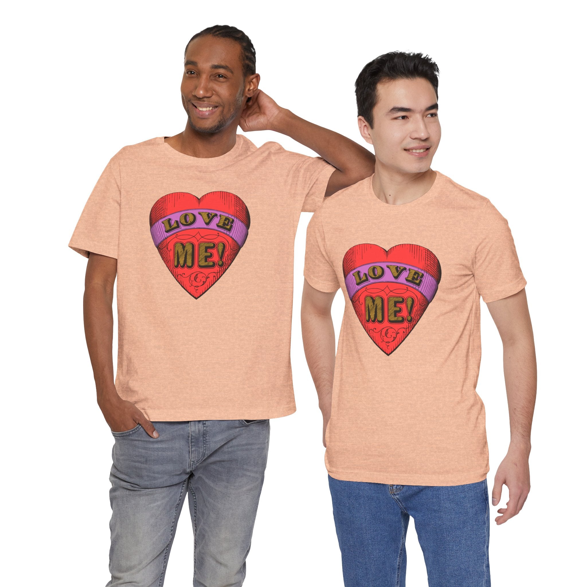 Custom Retro - a - go - go Series Love Me Color Unisex Jersey Short Sleeve T - Shirt - POPvault