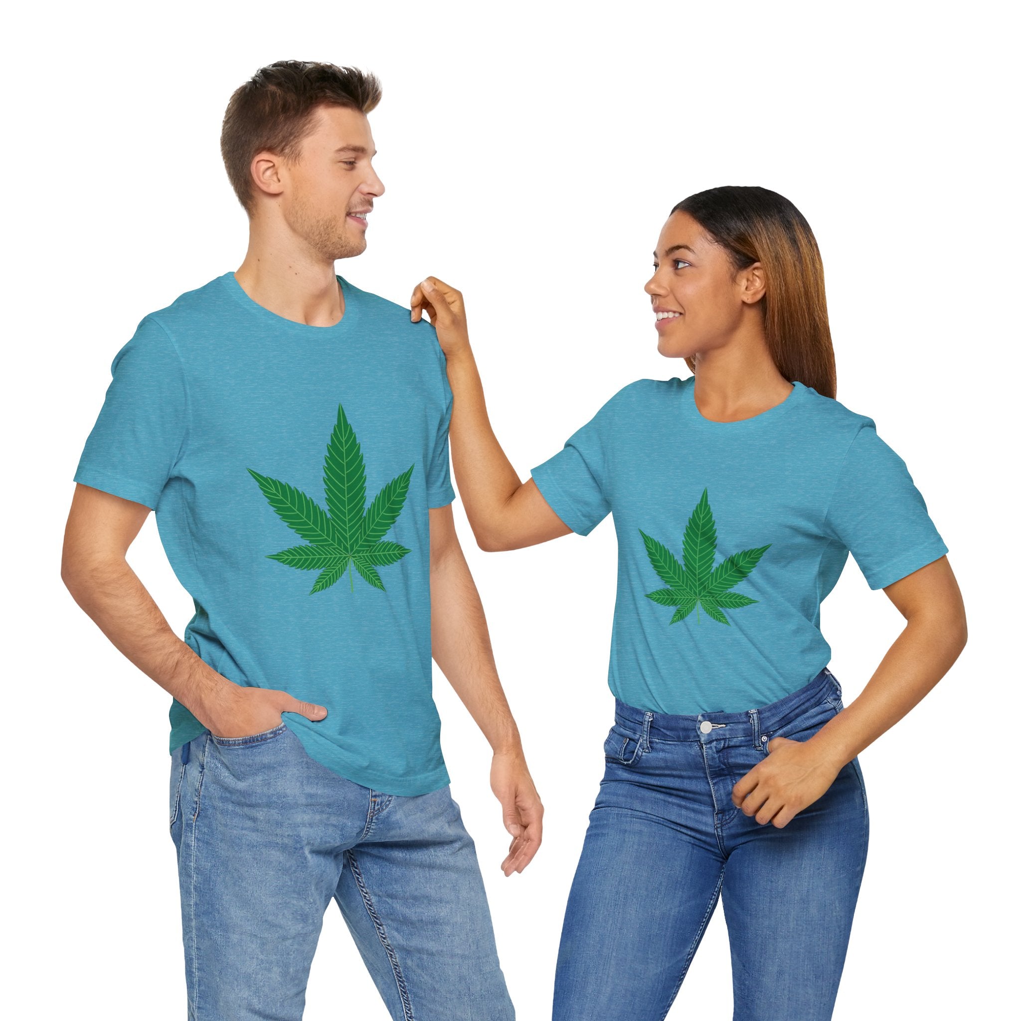 Custom Retro - a - go - go Series Herb Leaf Unisex Jersey Short Sleeve T - Shirt - POPvault