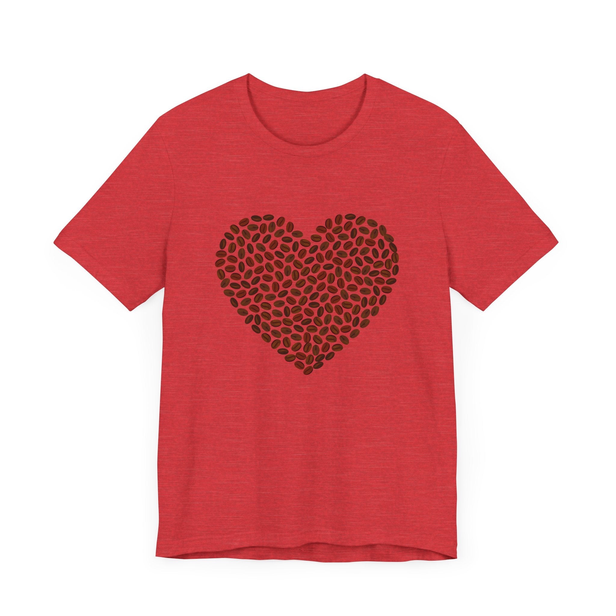 Custom Retro - a - go - go Series Coffee Bean Heart Unisex Jersey Short Sleeve T - Shirt - POPvault