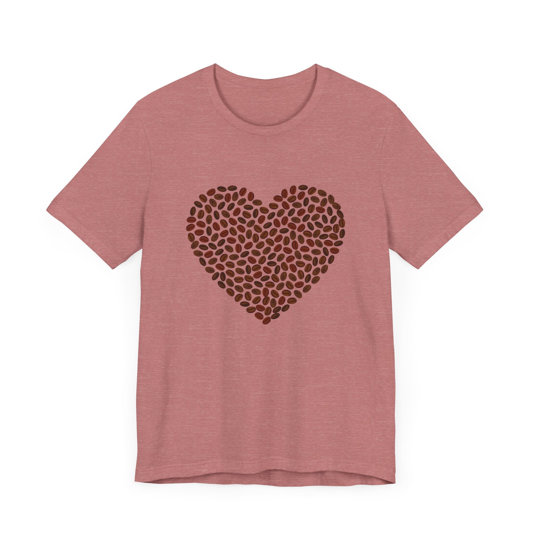 Custom Retro - a - go - go Series Coffee Bean Heart Unisex Jersey Short Sleeve T - Shirt - POPvault