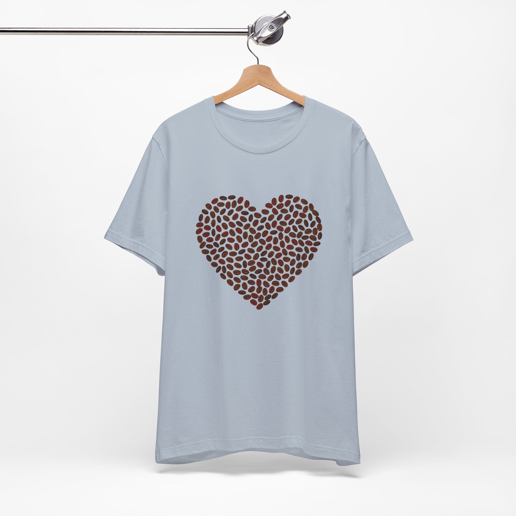 Custom Retro - a - go - go Series Coffee Bean Heart Unisex Jersey Short Sleeve T - Shirt - POPvault