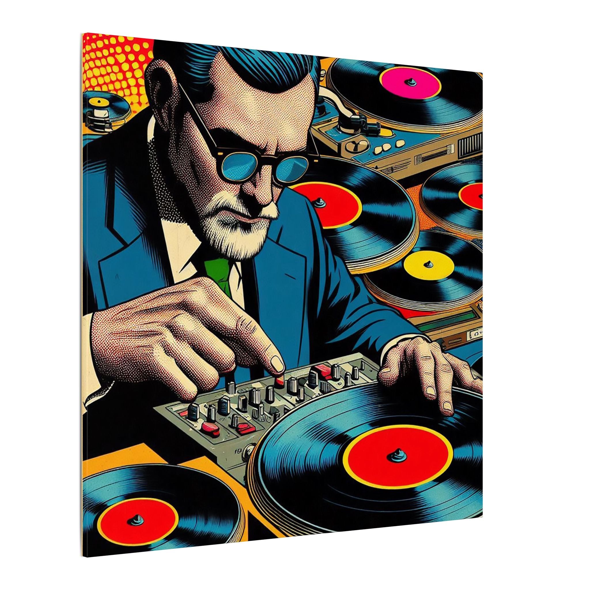 Colorful Pop Art Canvas Print - Sigmund Spinning Unique Wall Decor