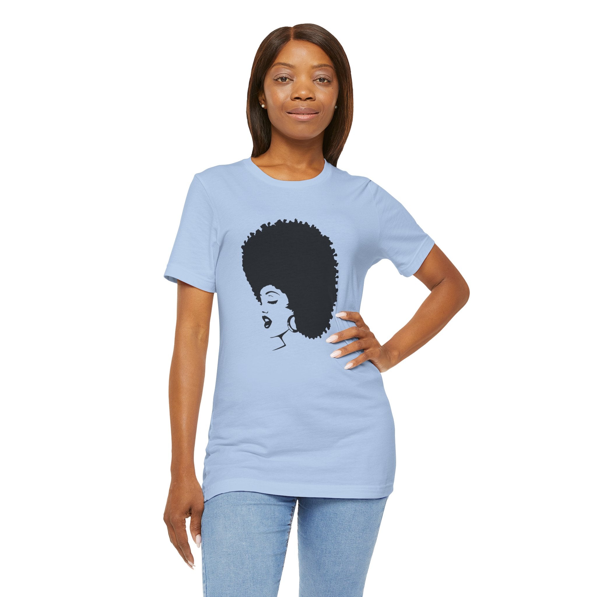 Custom Retro - a - go - go Series 70's Afro Unisex Jersey Short Sleeve T - Shirt - POPvault