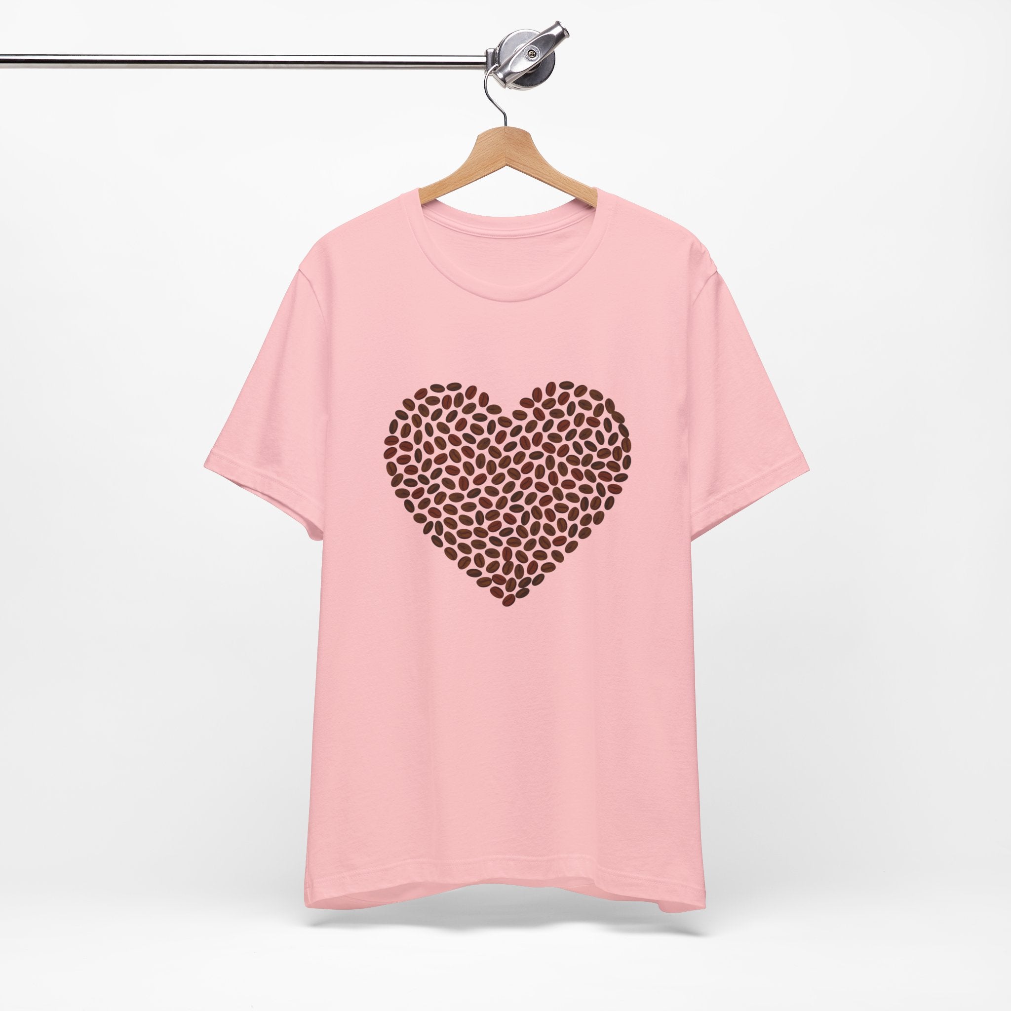 Custom Retro - a - go - go Series Coffee Bean Heart Unisex Jersey Short Sleeve T - Shirt - POPvault