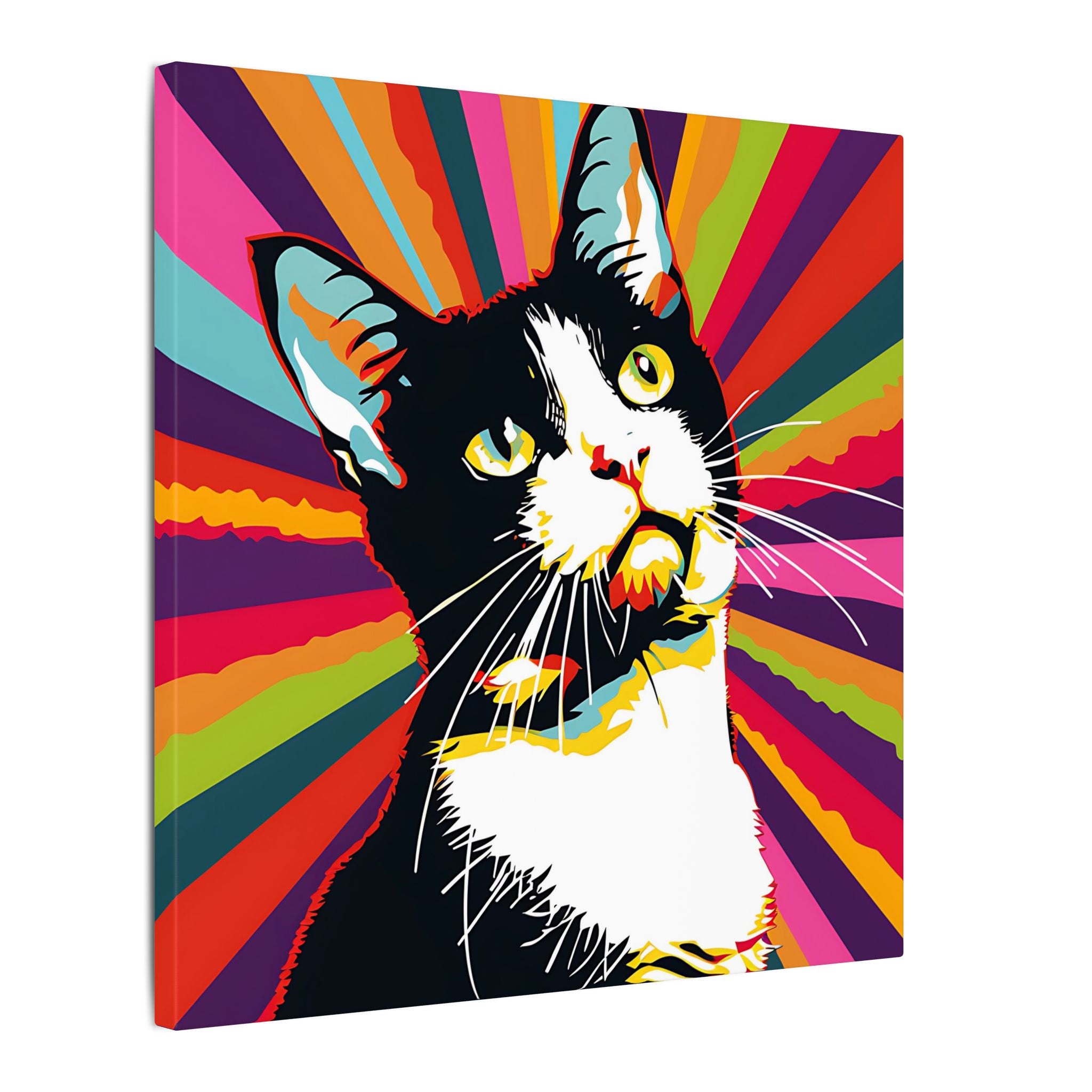 Colorful Pop Art Canvas Print - What's New Pussycat Unique Wall Decor