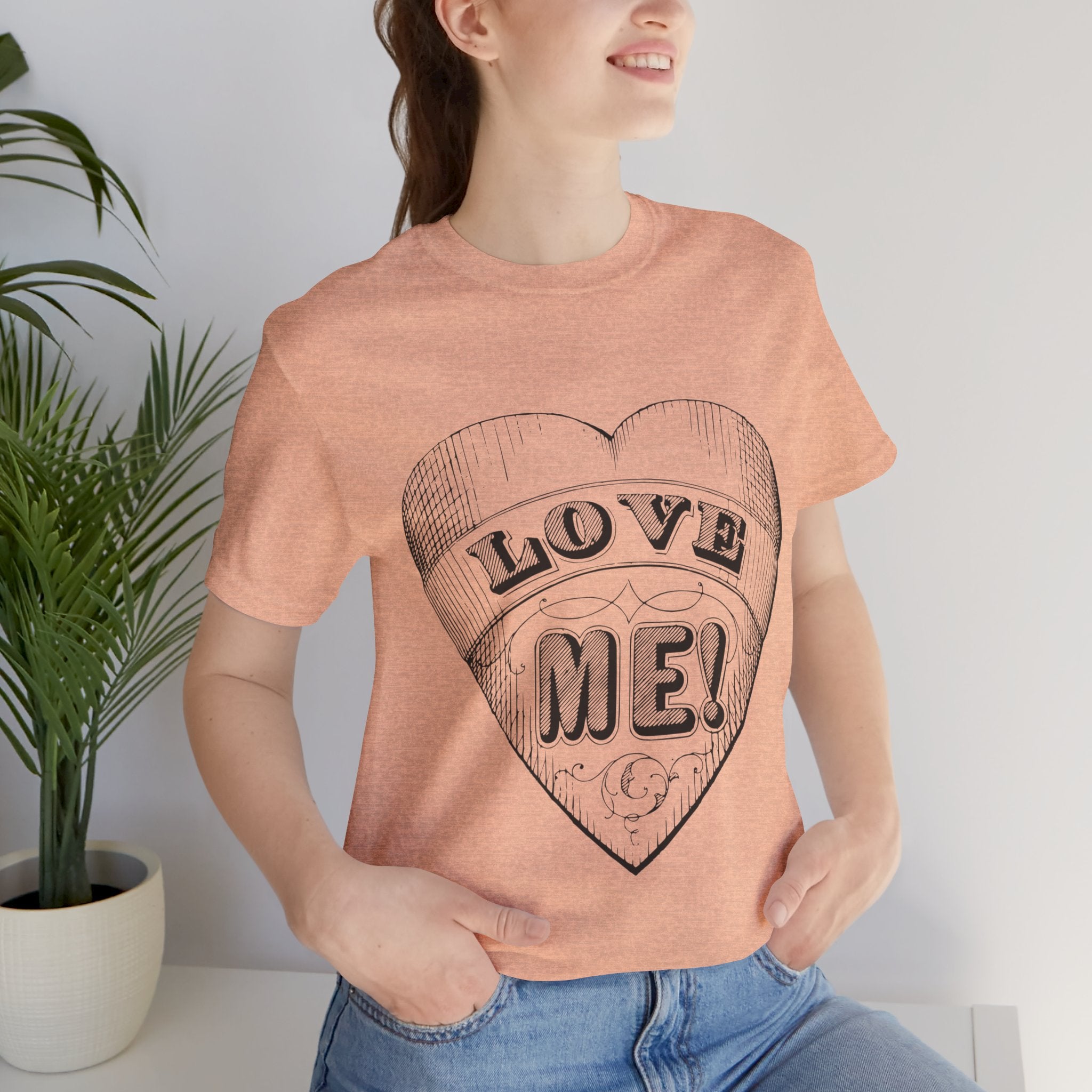 Custom Retro - a - go - go Series Love Me Unisex Jersey Short Sleeve T - Shirt - POPvault