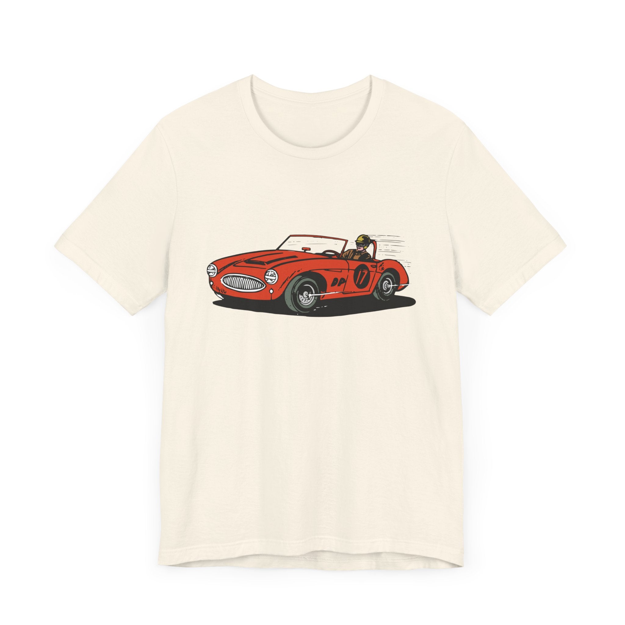 Custom Retro - a - go - go Series Retro Race Car Unisex Jersey Short Sleeve T - Shirt - POPvault