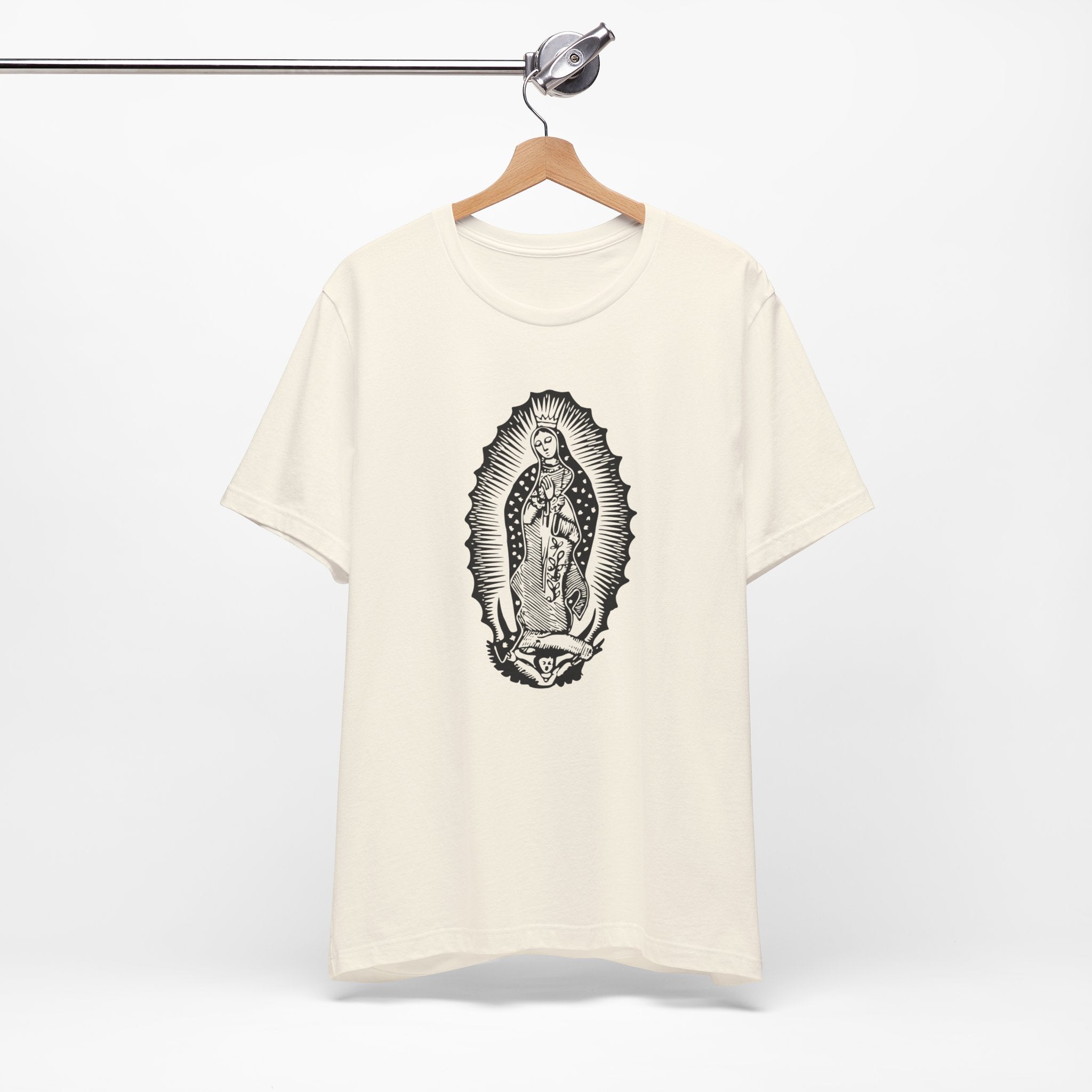 Custom Retro - a - go - go Series Virgin Mary Unisex Jersey Short Sleeve T - Shirt - POPvault