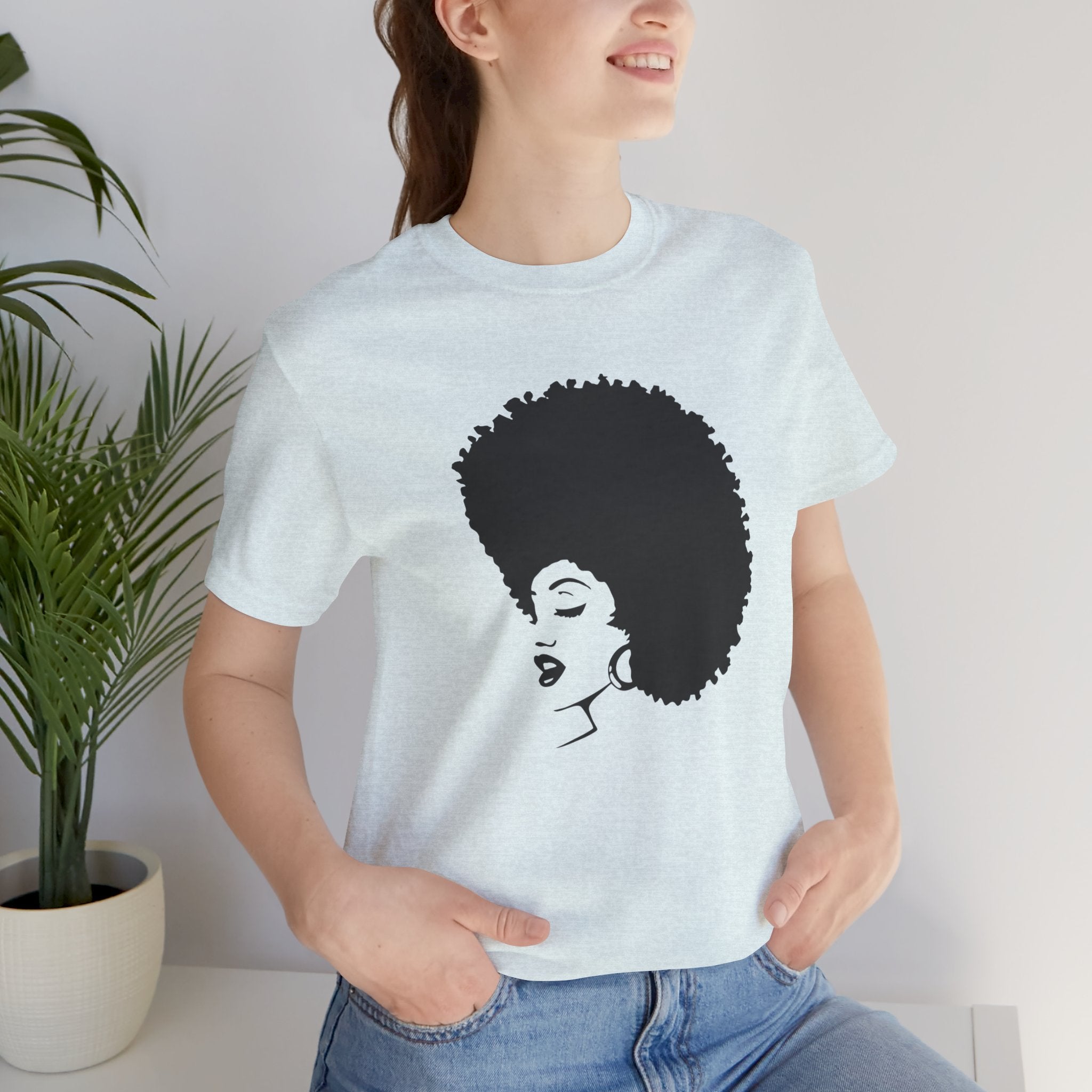 Custom Retro - a - go - go Series 70's Afro Unisex Jersey Short Sleeve T - Shirt - POPvault