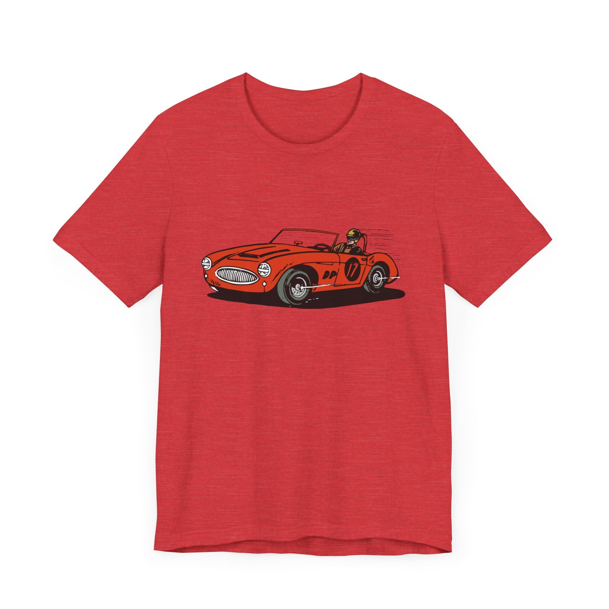 Custom Retro - a - go - go Series Retro Race Car Unisex Jersey Short Sleeve T - Shirt - POPvault