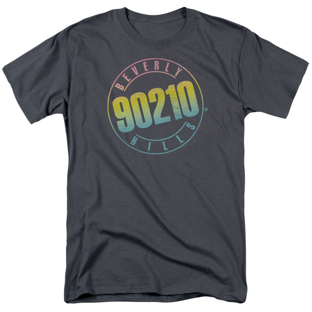 90210 Color Blend Logo Mens T Shirt Charcoal Officially Licensed - POPvault