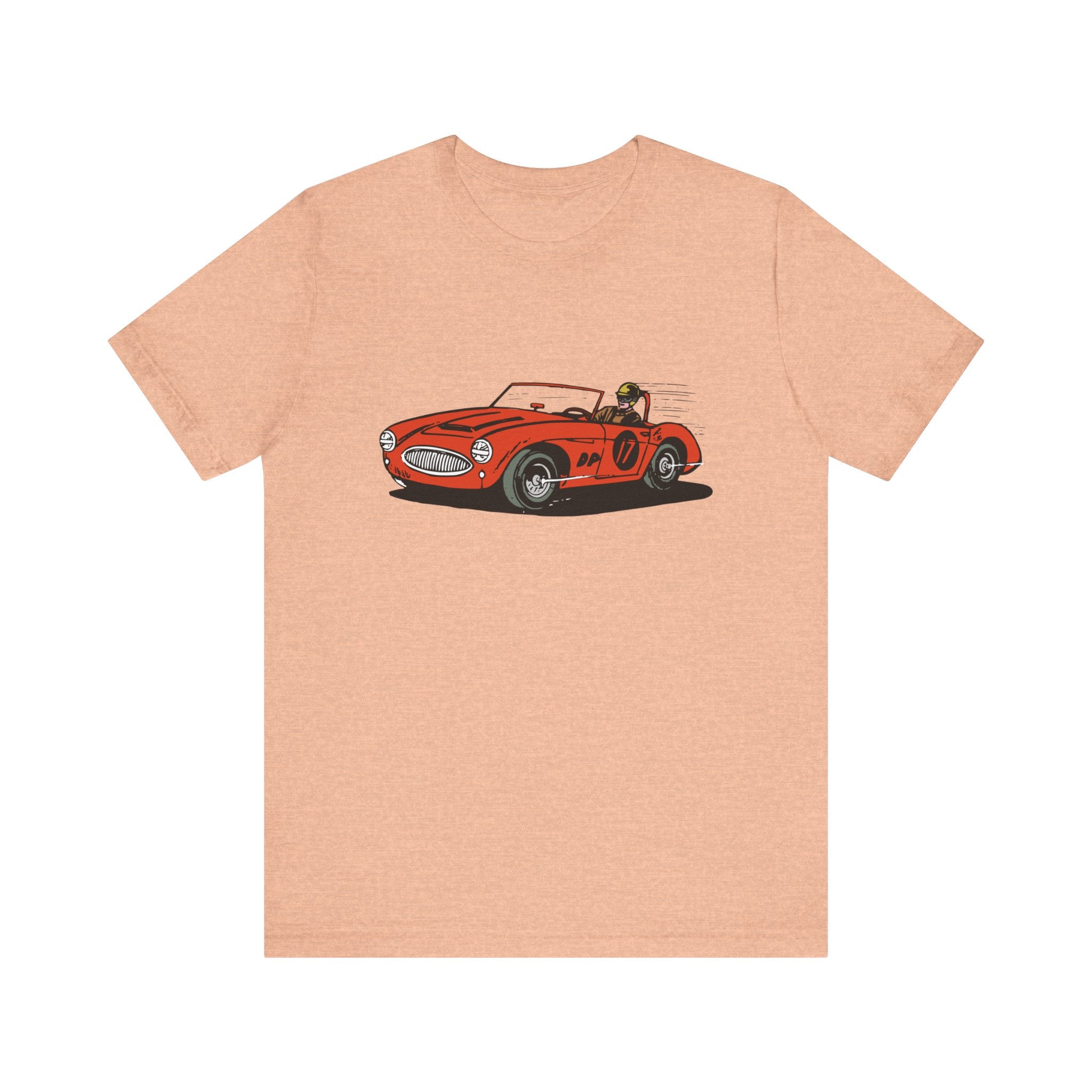 Custom Retro - a - go - go Series Retro Race Car Unisex Jersey Short Sleeve T - Shirt - POPvault